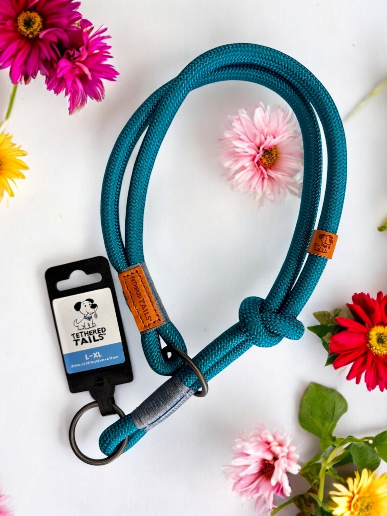 Slip & Stroll Slip-Lead Collar- L-XL, Teal