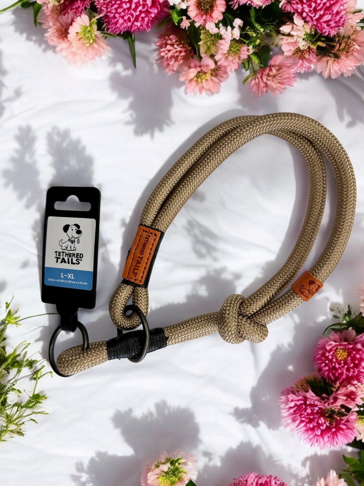Slip & Stroll Slip-Lead Collar- L-XL, Sand