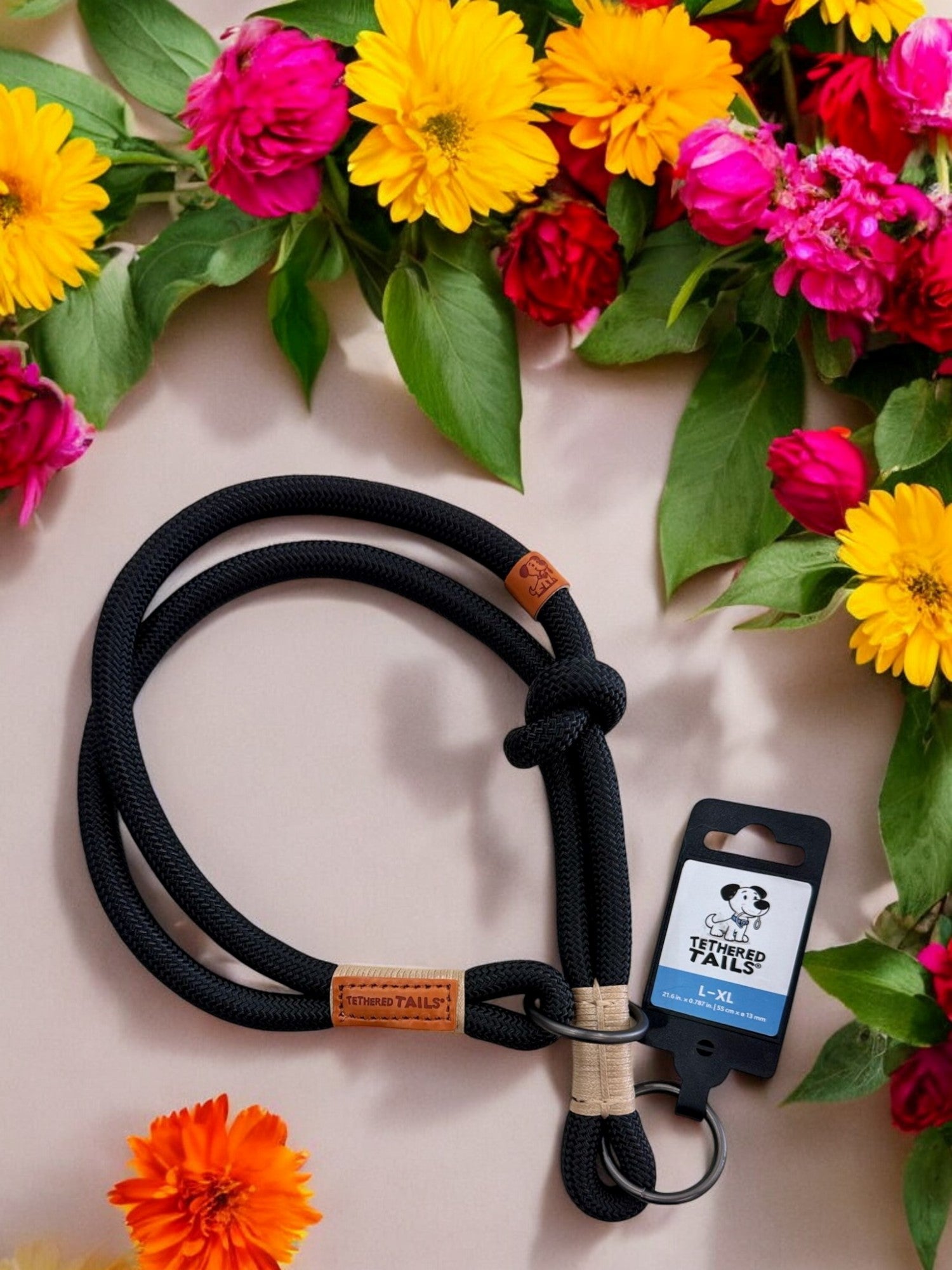 Slip & Stroll Slip-Lead Collar- L-XL, Black