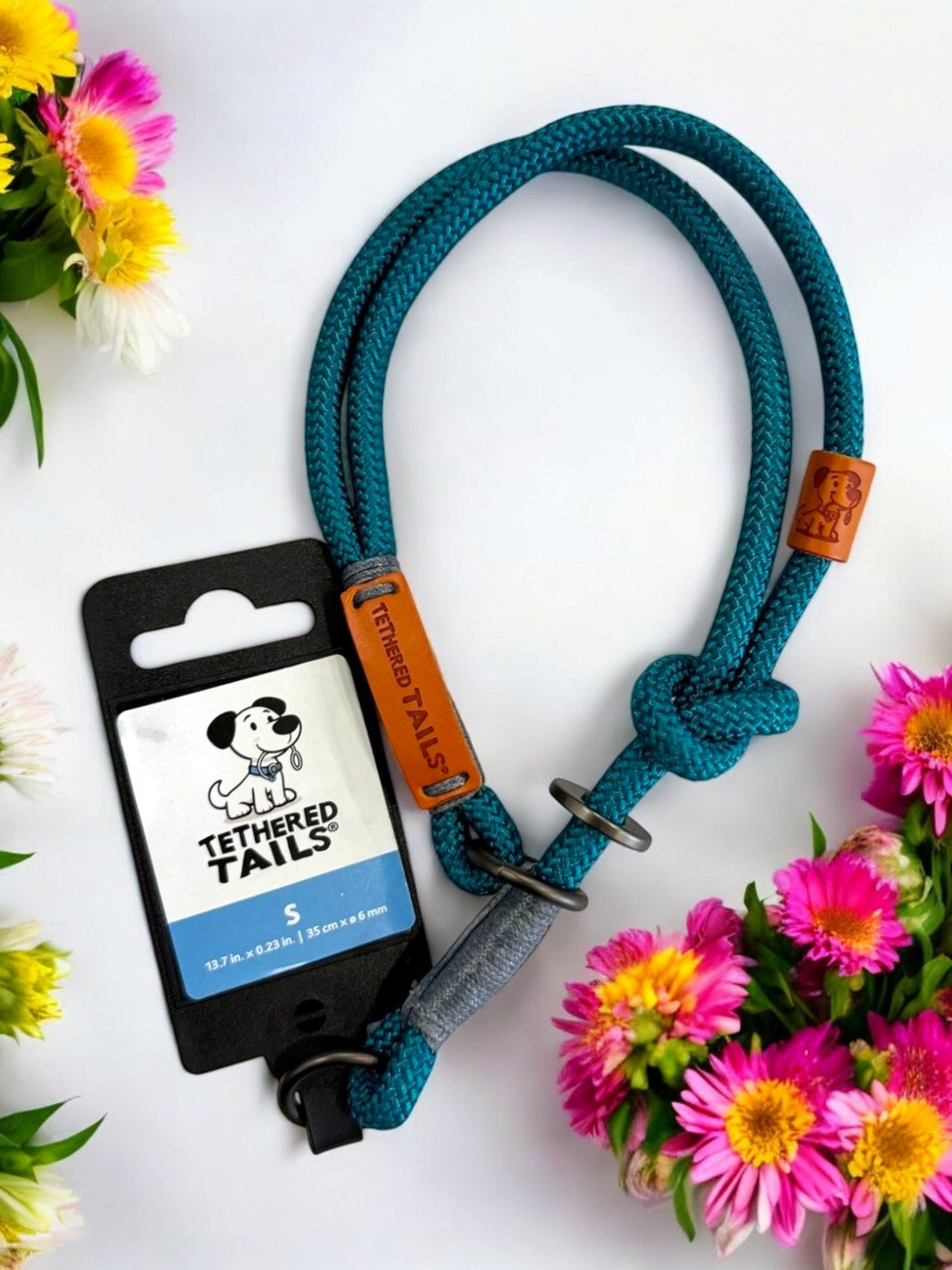 Slip & Stroll Slip-Lead Collar- S, Teal
