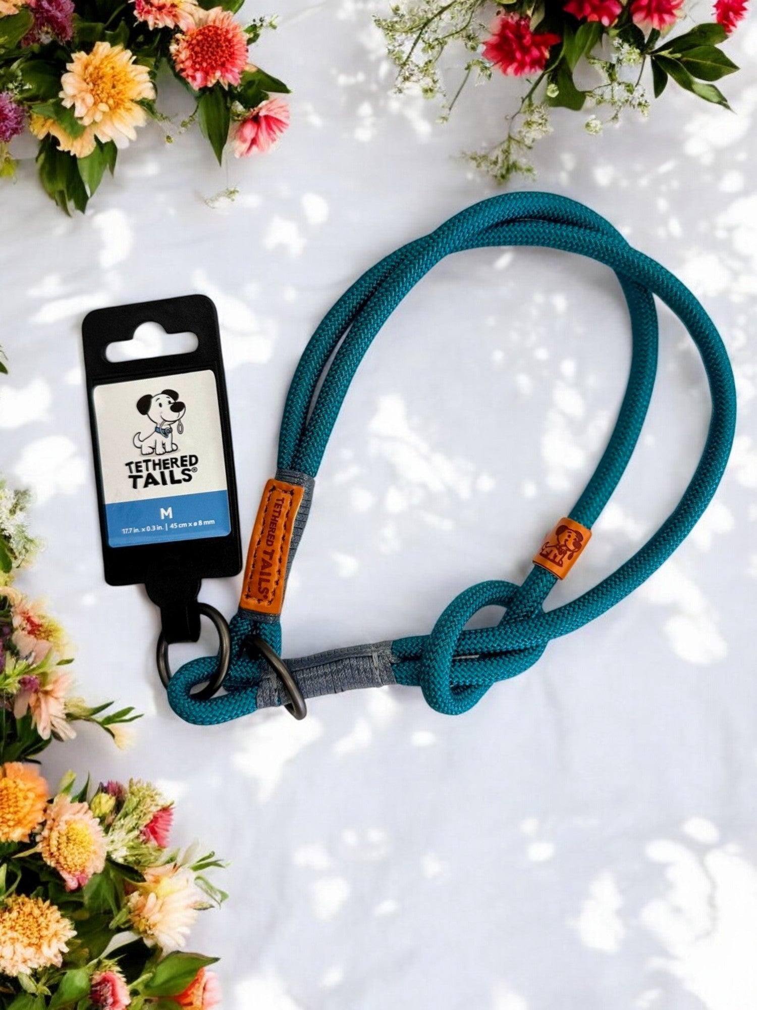 Slip & Stroll Slip-Lead Collar- M, Teal