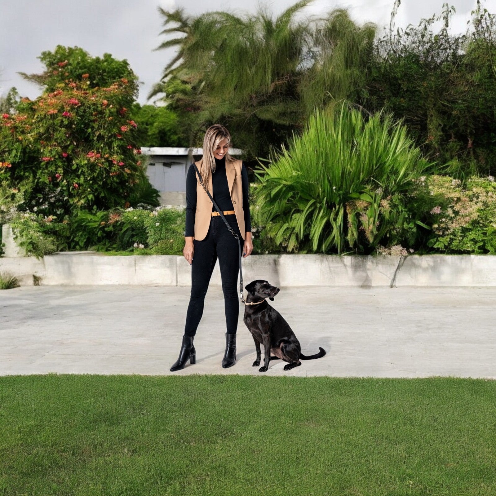 Slip & Stroll Slip-Lead Collar- M, Sand